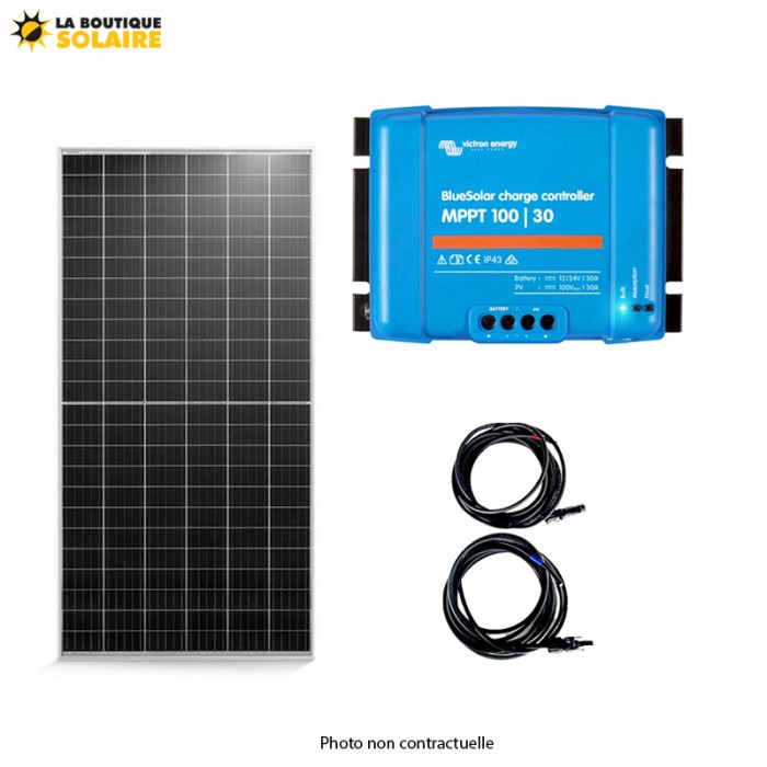 Kit photovoltaïque solaire 300W onduleur hybride pur sinus 1Kw 12V batteries 150 