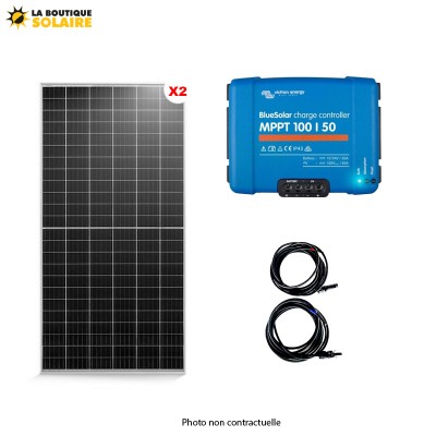 Kit solaire camping car 2 x 335 Wc ( 670 Wc ) + MPPT 100/50 en 12V