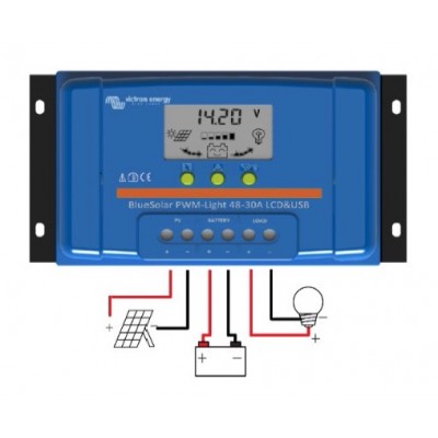 Régulateur BlueSolar PWM LCD-USB 48V-30A