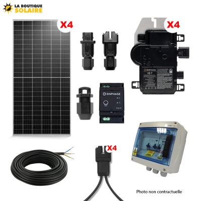Kit solaire 1200Wc autoconsommation 4 micro onduleurs PLUG&PLAY