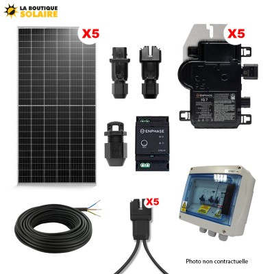 Kit solaire 1500Wc autoconsommation 5 micro onduleurs PLUG&PLAY