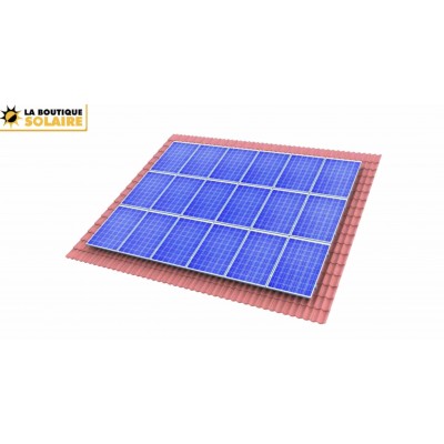 Kit de fixation NOIR pour 2 panneaux solaires portrait sur tuiles mécaniques