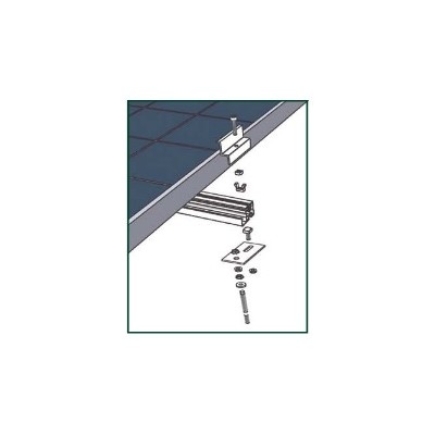 Kit de fixation NOIR pour 3 panneaux solaires sur Toiture bac acier, toit en tôle