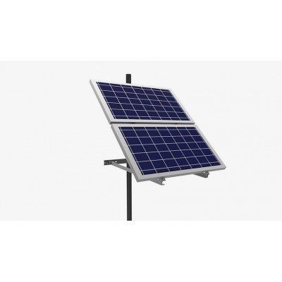 support panneau solaire sur mât 2 panneaux solaires