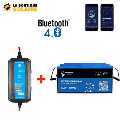 Kit Batterie Lithium 12V-150Ah ULTIMATRON + chargeur Bluetooth 25A