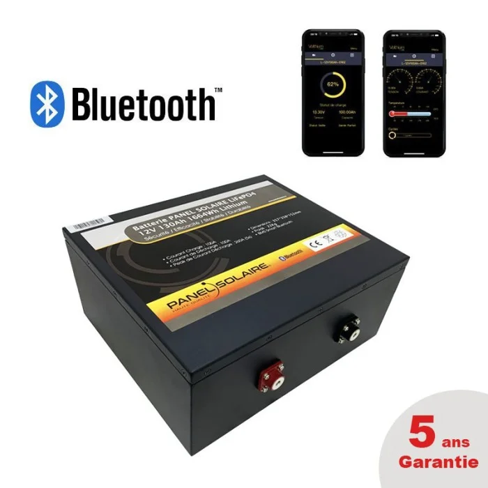 Batterie PANEL SOLAIRE Lithium 130Ah Smart BMS sous le siège campingcar