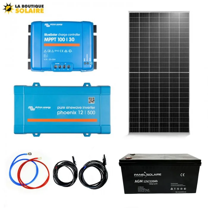 Kit solaire autoconsommation 380w avec batterie AGM 200Ah Panel