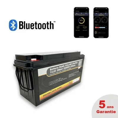 Batterie Lithium 12,8V 200Ah Smart (avec chauffage) - Panel Solaire