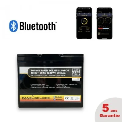 Batterie Lithium 12,8V 100Ah Smart (avec chauffage) - Panel Solaire