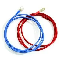 Kits câbles souples 2x1 mètres rouge et bleu sertis avec 2 cosses